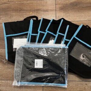 Book Bags Right Stuff 13 Bags Black With‎ Blue trim Name Pocket Handle